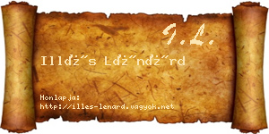 Illés Lénárd névjegykártya