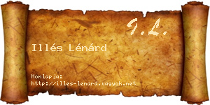 Illés Lénárd névjegykártya